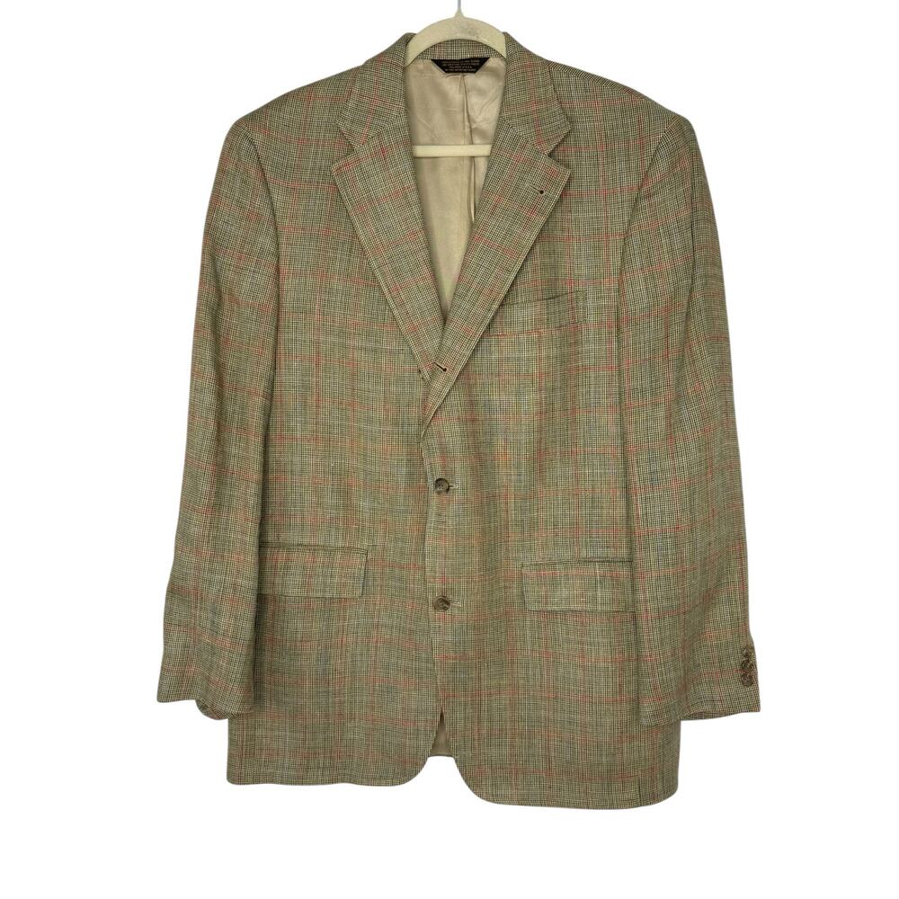 J. Press Magee Donegal Wool Sport Coat Blazer 3-Button Plaid Check Harris Tweed